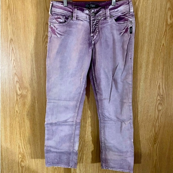 Silver Suki Capri Mauve/ Purple Ankle Jeans - Picture 2 of 5